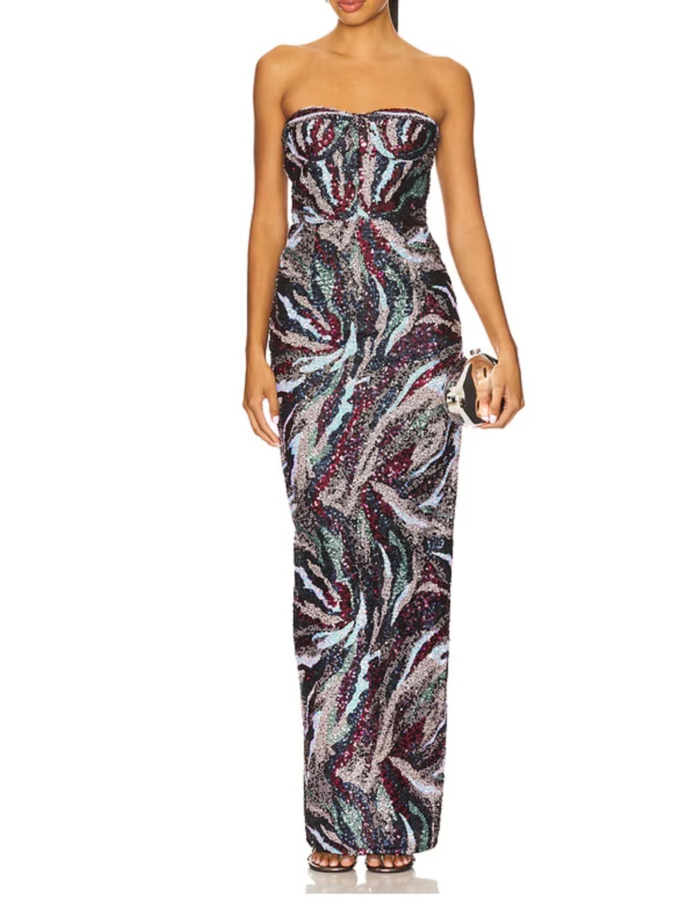 Bronx and Banco Dahlia Maxi Dress in Pink Multi US 2 XS - See Notes